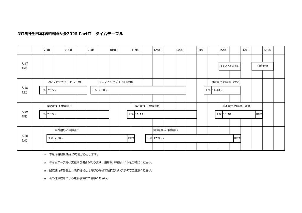全日本障害Part2 タイムテーブル2026P2のサムネイル
